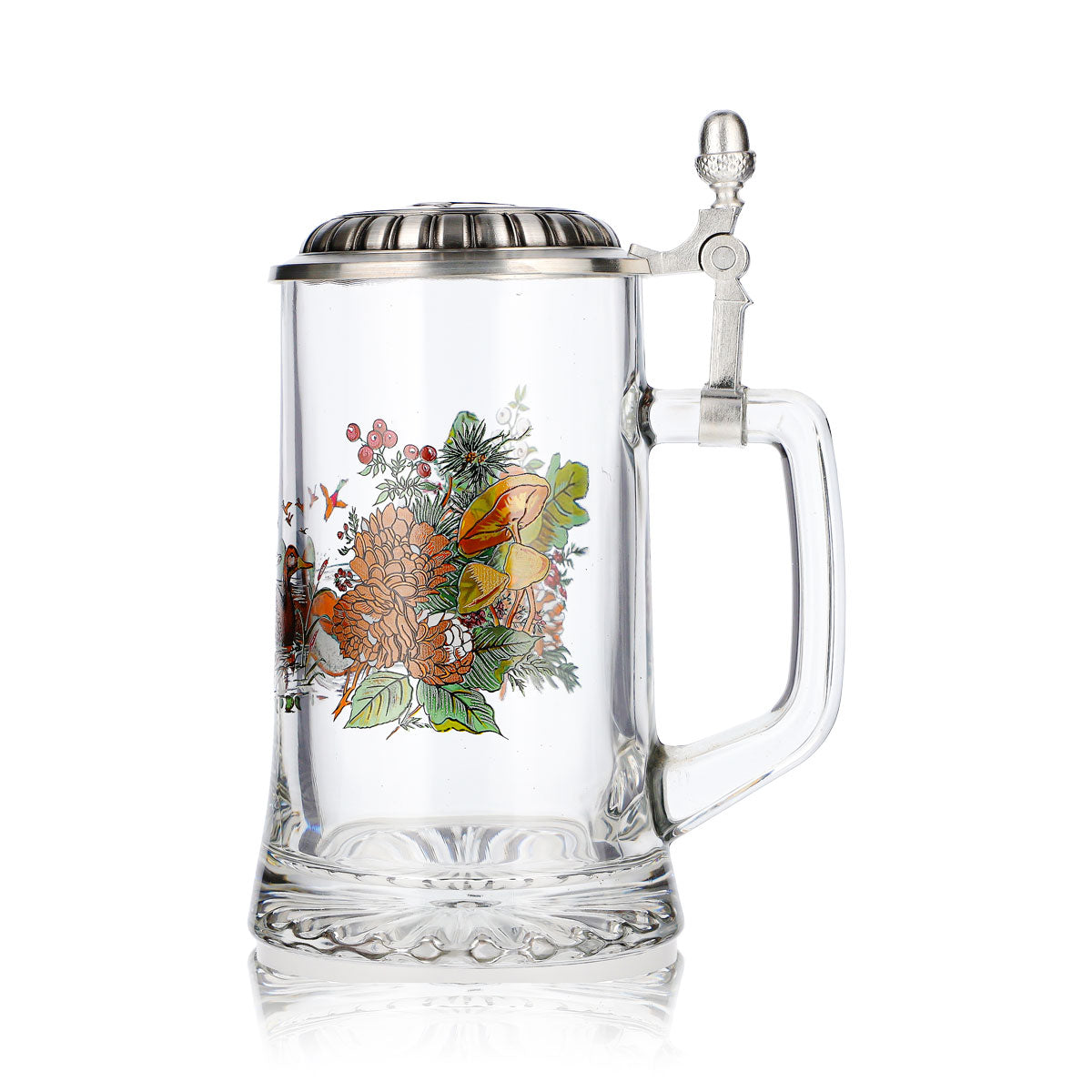Bicchiere da birra Rastal da 0,5 l con coperchio in stagno e anatre – Vista 5
