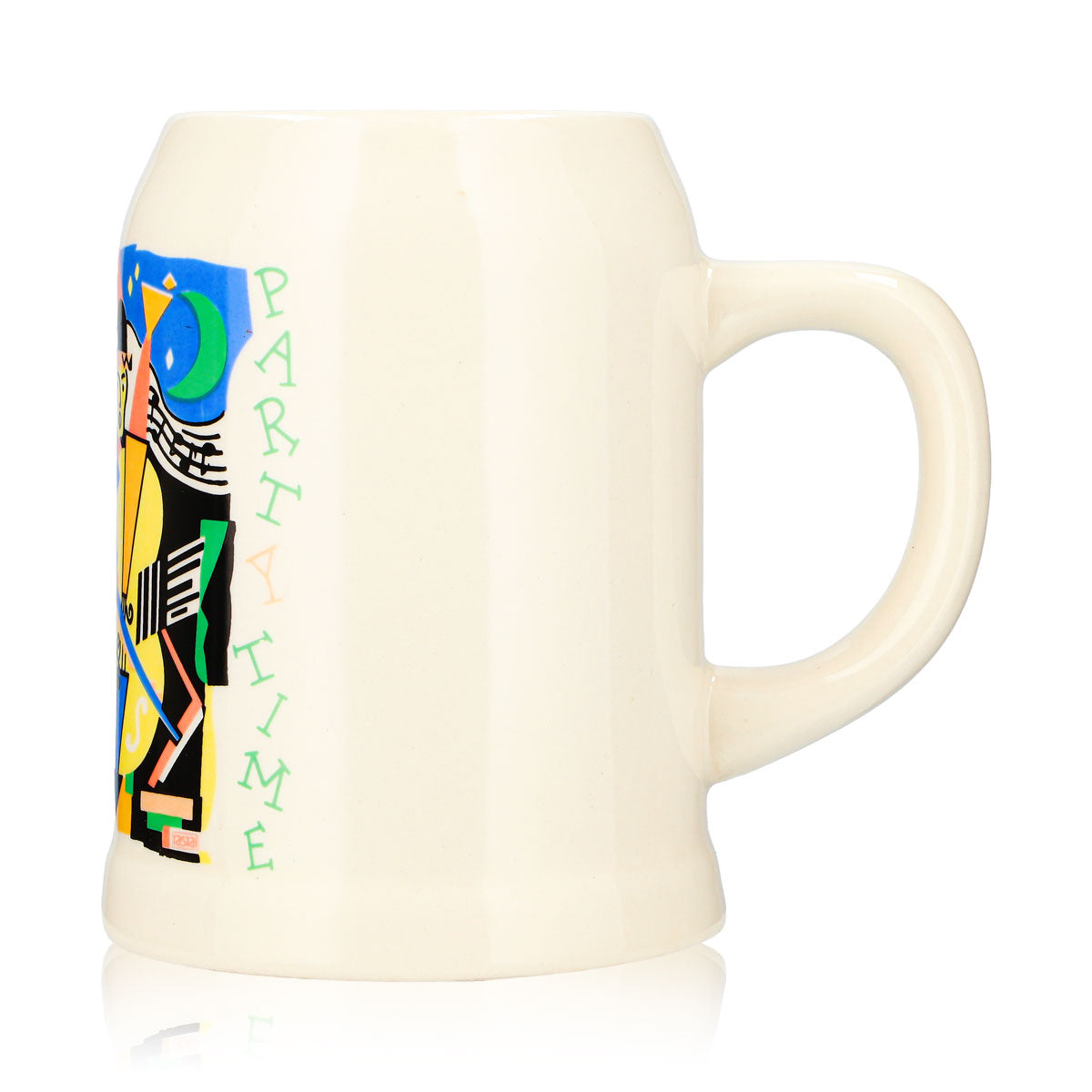 Bicchiere da birra Rastal da 0,5 l, boccale in terracotta "Partytime", arancione/giallo – Vista 5