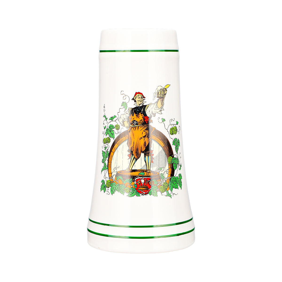 Bicchiere da birra Rastal da 0,68 l, boccale con figura di un uomo che beve birra, ceramica di gres, Baviera – Vista 2