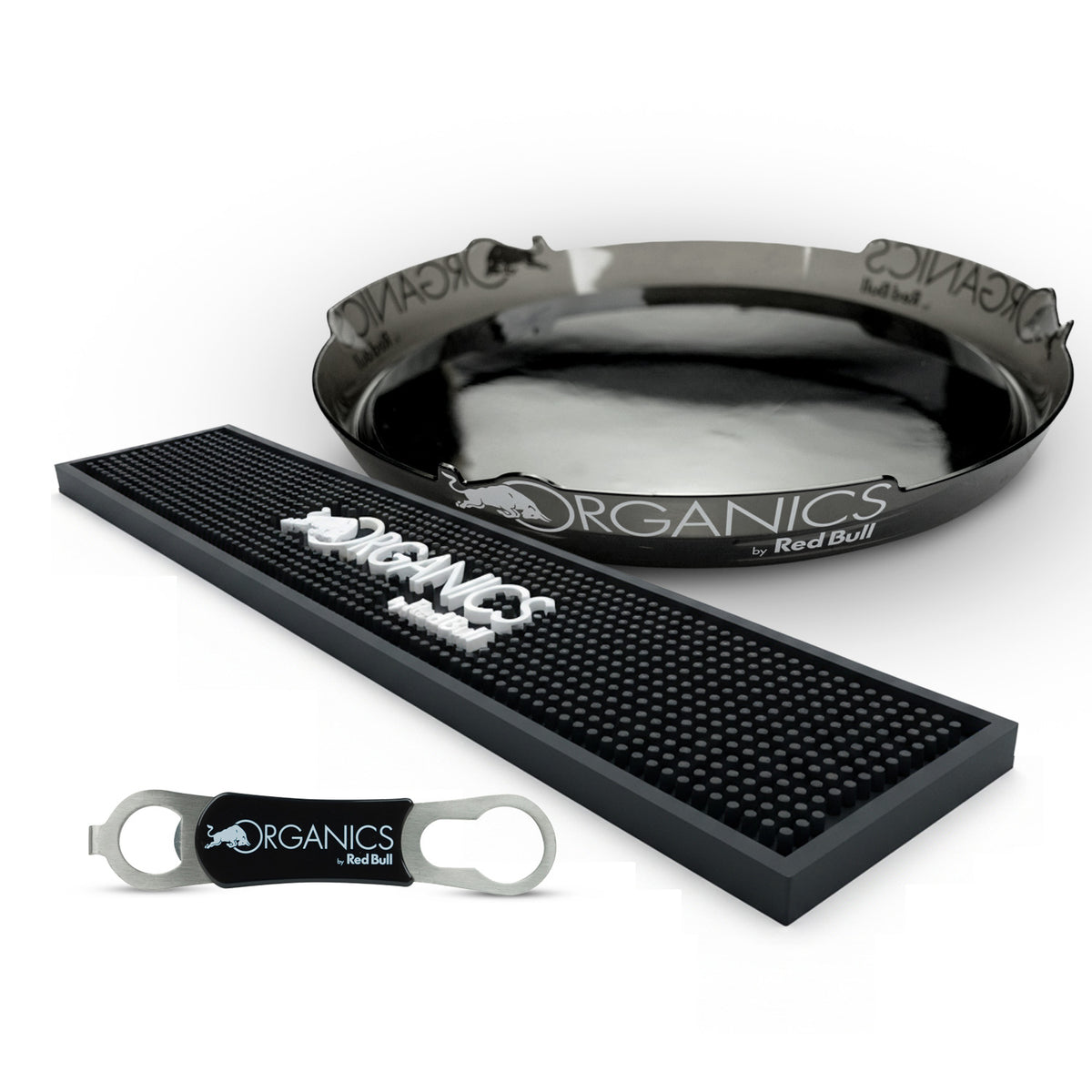 Set Red Bull Energy Bar II composto da tappetino per bar, apribottiglie e vassoio
