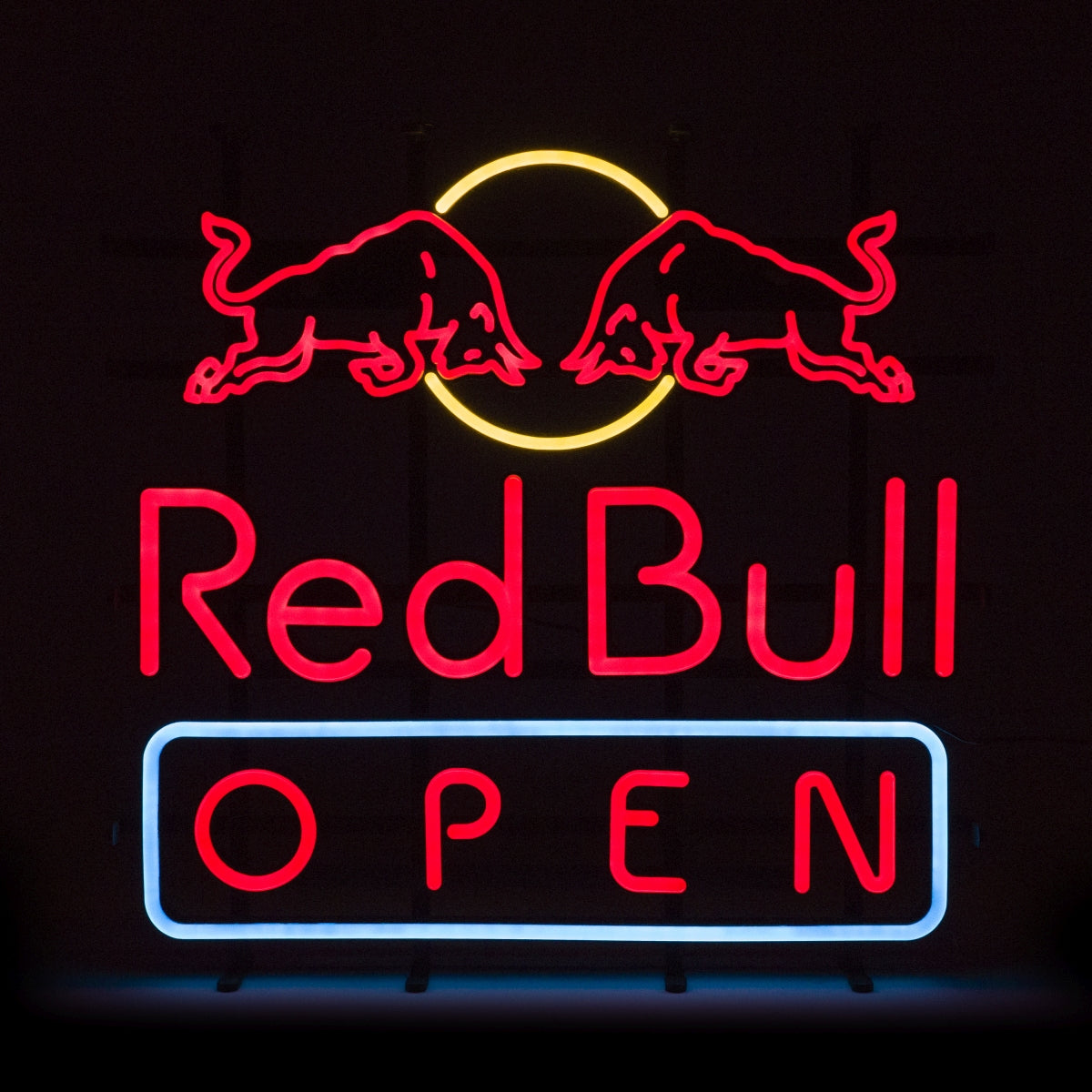 Insegna luminosa Red Bull Energy OPEN 56x56 cm Neon LED Segnale da parete Bar