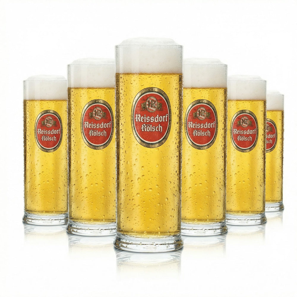 Set da 12 bicchieri da birra Kölsch Reissdorf da 0,2 l – Bicchieri da birra Kölsch lavabili in lavastoviglie