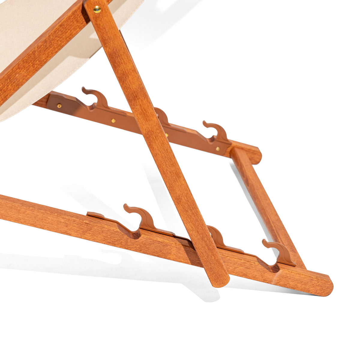 Richards Sun Sedia a sdraio da spiaggia beige gialla pieghevole in legno – Vista 4