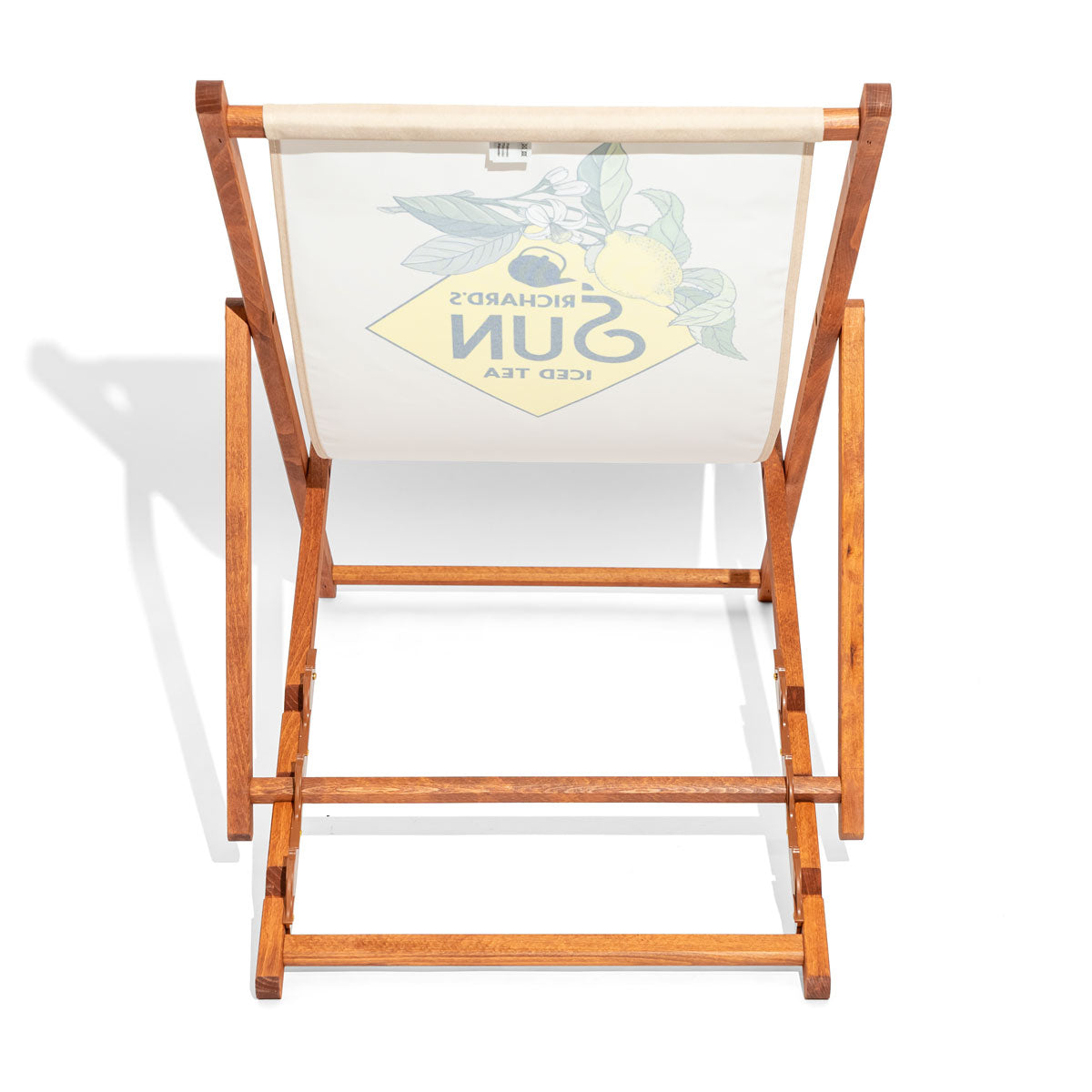 Richards Sun Sedia a sdraio da spiaggia beige gialla pieghevole in legno – Vista 5