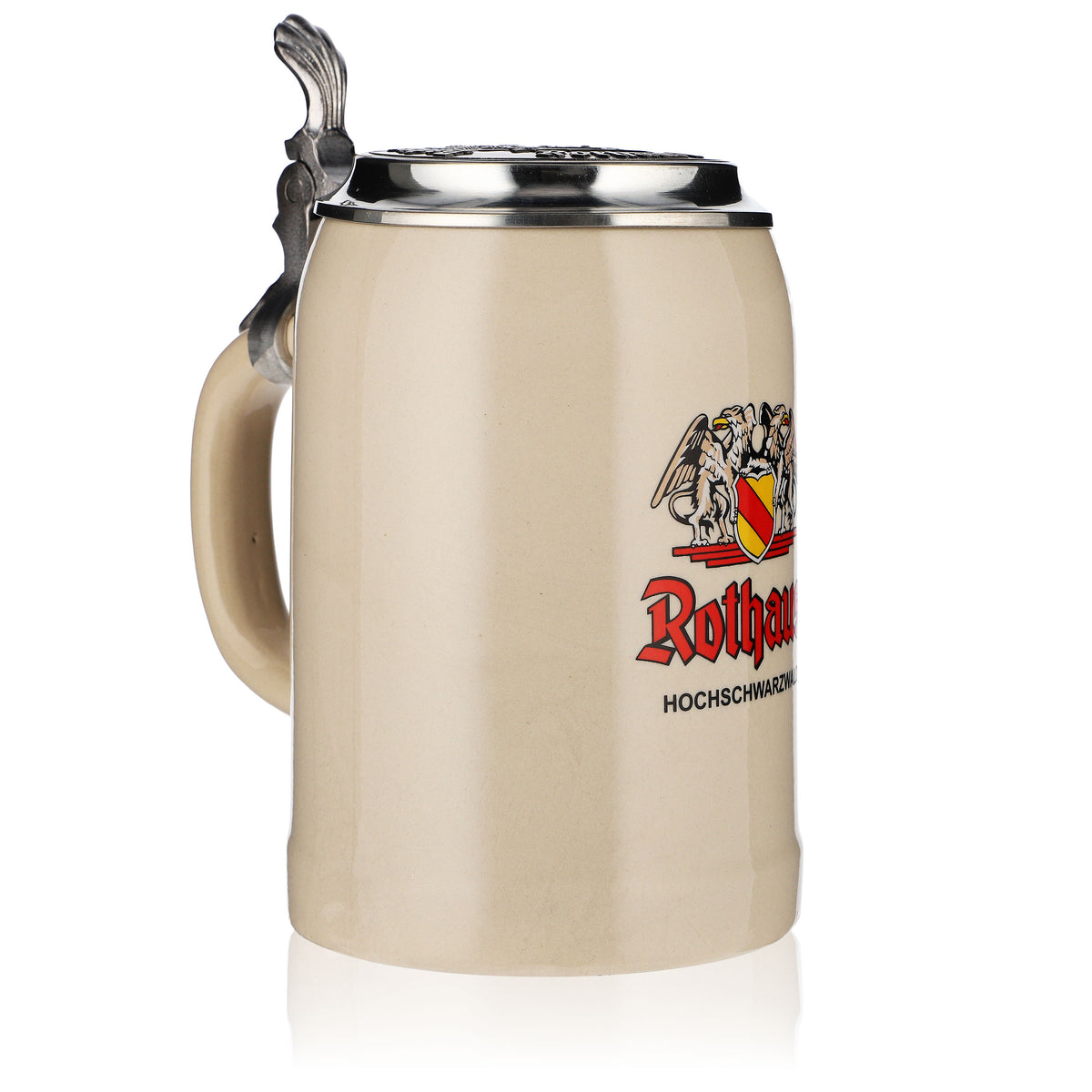 Bicchiere da birra Rothaus 0,5 l Brocca di terracotta con coperchio in peltro Bicchiere da collezione Seidel Rastal – Vista 2
