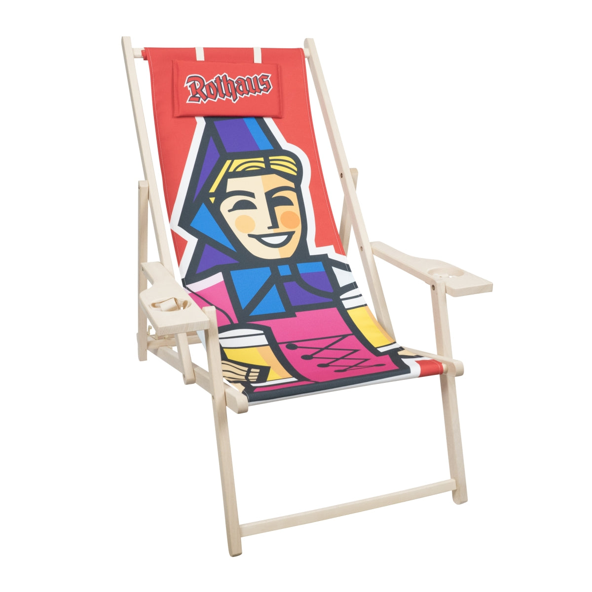 Rothaus Sedia a sdraio pieghevole da spiaggia, da giardino, da campeggio, mobile, sedia