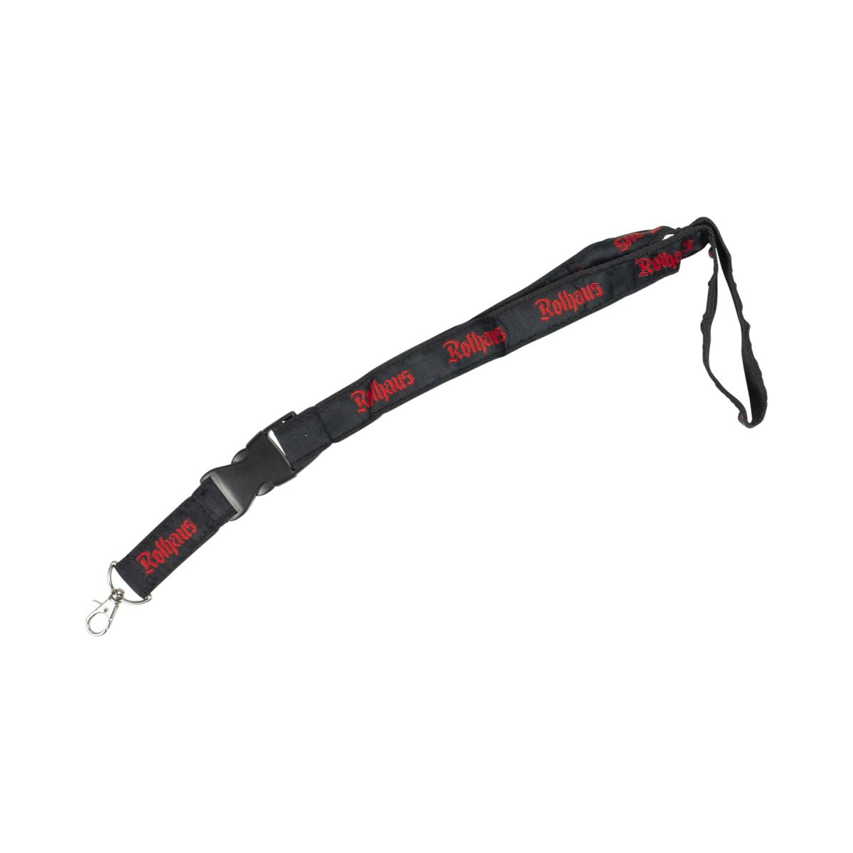 Rothaus Lanyard con portabadge nero rosso clip moschettone accessorio