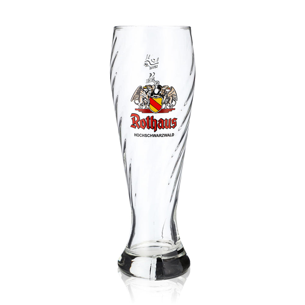 Bicchiere da birra bianca Rothaus 0,5 l, elegante bicchiere sagomato in rilievo calibrato per la ristorazione