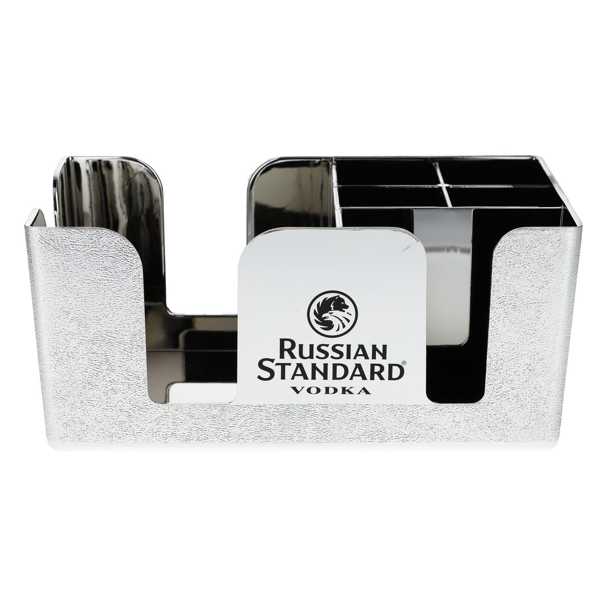 Russian Standard Vodka Barcaddy cromato - Portatovaglioli e portaposate argento – Vista 2