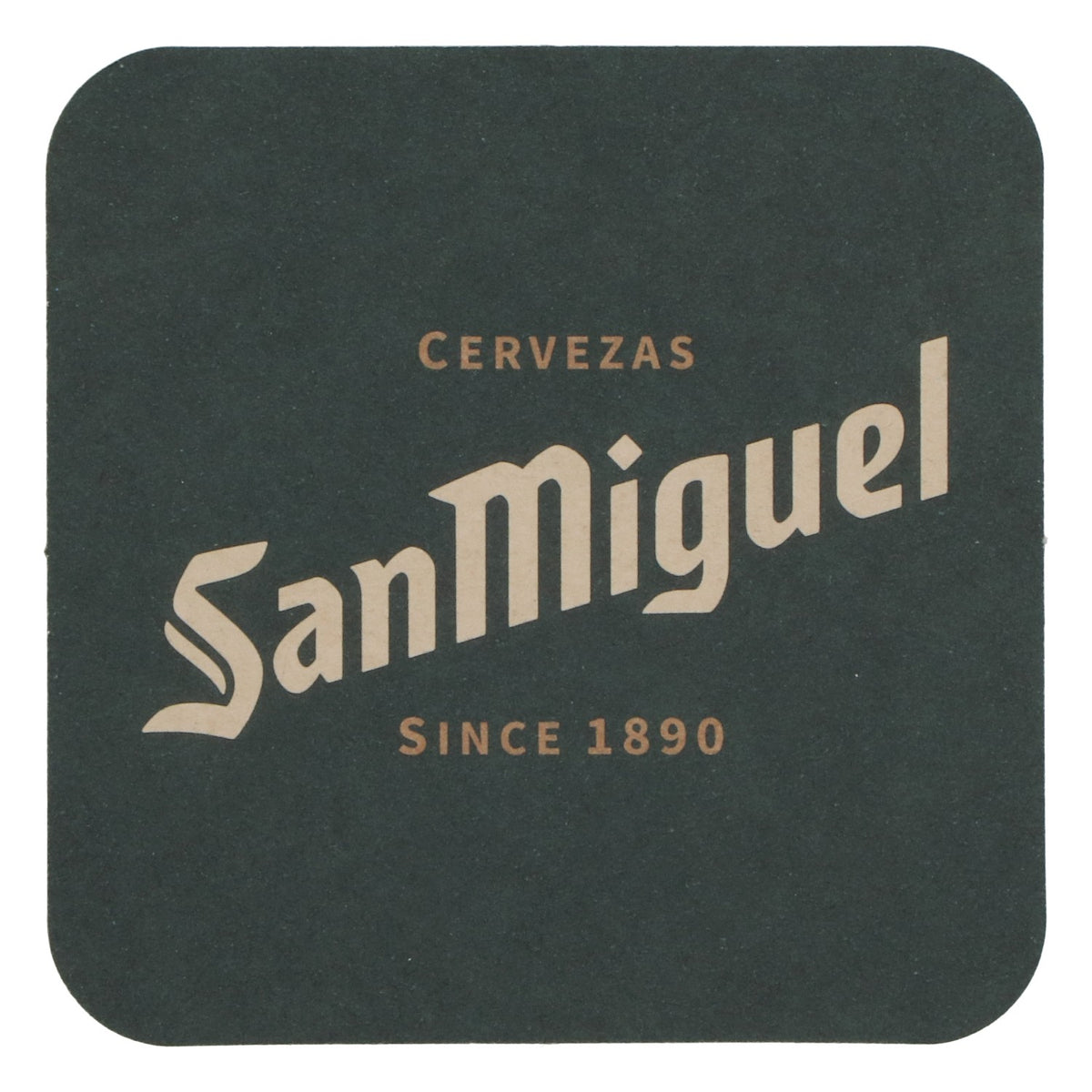 Sottobicchiere per birra San Miguel, dal 1890, verde scuro, solo scritta, nuovo – Vista 3