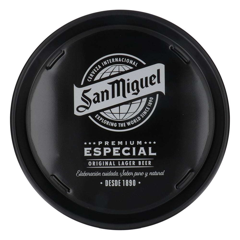 Birra San Miguel Vassoio da servizio interamente in metallo Vassoio da cameriere nero Rotondo