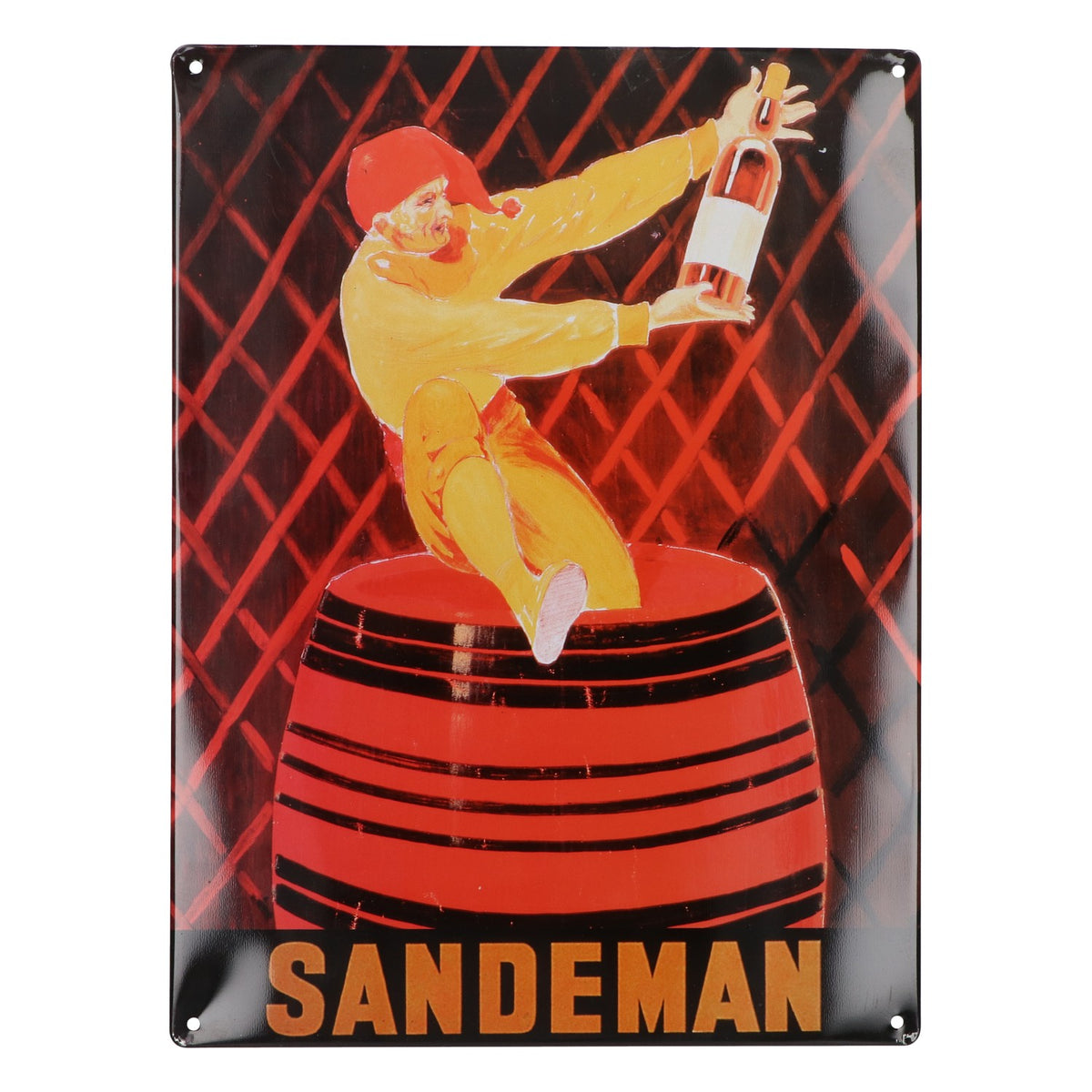 Sandeman Targhetta in metallo 40x30 cm Decorazione da parete Targhetta pubblicitaria Prodotto di seconda scelta