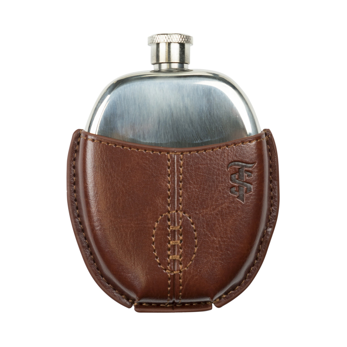 Santa Teresa 1796 Rum Flask 95 ml Rugby Ball Custodia in pelle Flask Flatman – Vista 2