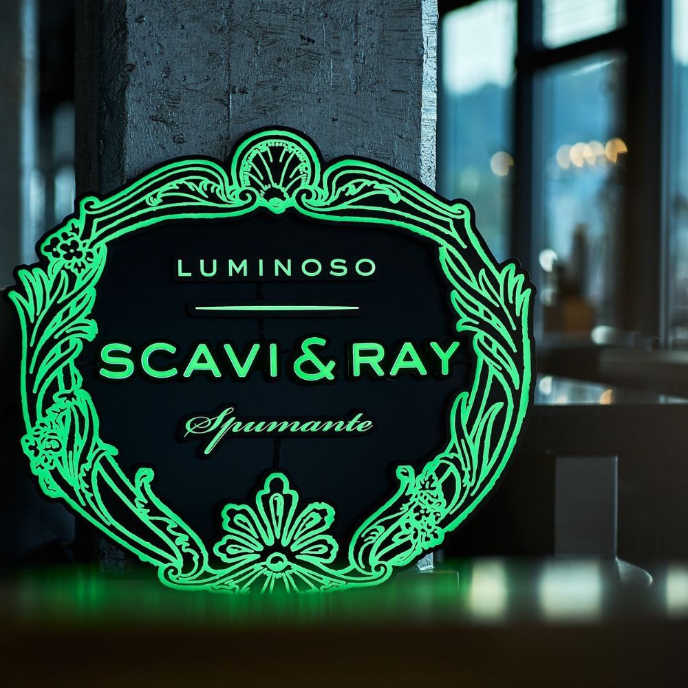 Scavi Ray Insegna luminosa LED Sign Luminoso Spumante Neon Insegna da parete MBG Decorazione