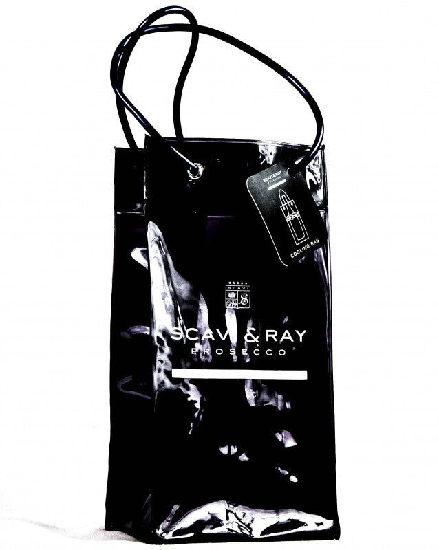 Scavi & Ray Prosecco Cool Bag – Borsa termica per bottiglie con effetto laccato "Icebag" in PVC nero – Vista 3