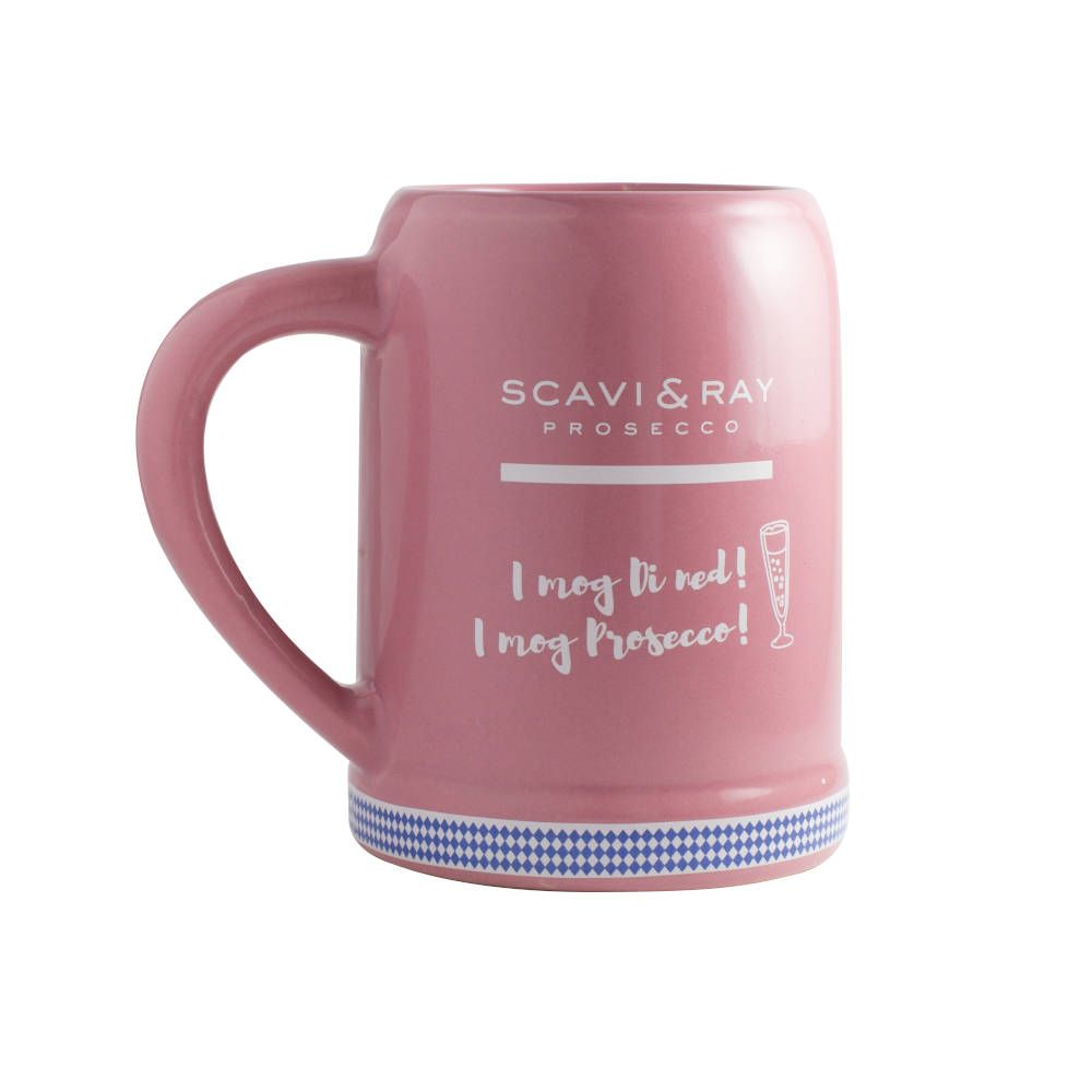 Scavi & Ray Brocca in ceramica rosa “Volksfest” Bicchieri in vetro da 0,45 l per prosecco e champagne