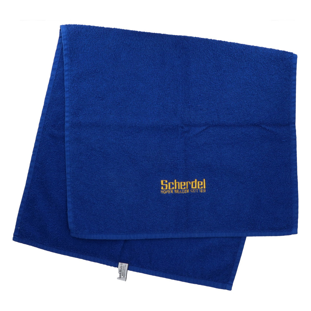 Asciugamano da bar Scherdel Bier Bartowel blu 92x48 con logo