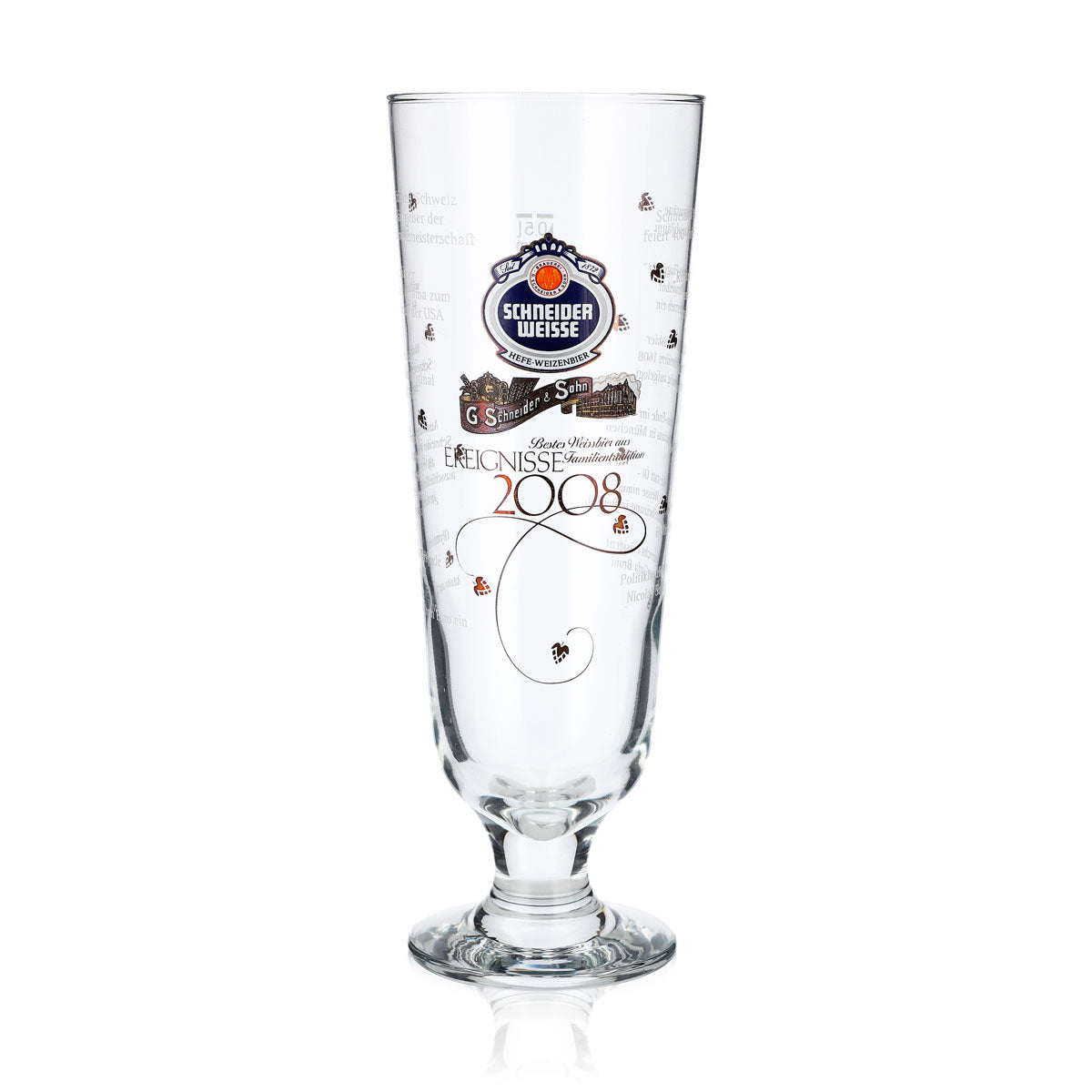 Bicchiere da collezione Schneider Weisse Bierglas 0,5 l Coppa Eventi 2008 Coppa antica