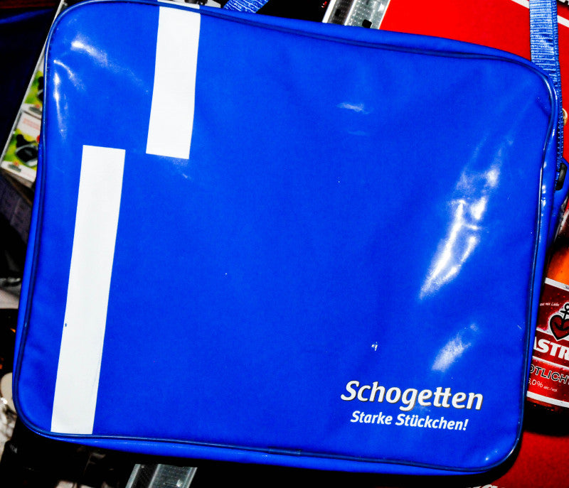 Borsa a tracolla in pelle verniciata Schogetten Cioccolato Blu