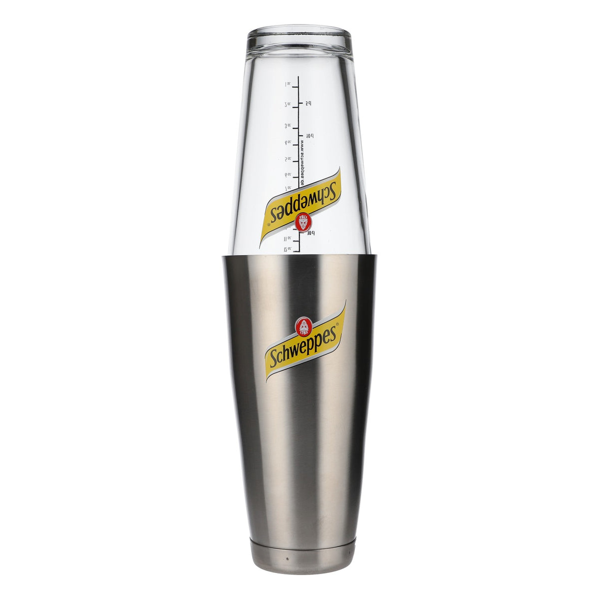 Schweppes Softdrink Shaker Accessori da bar Bicchiere da cocktail Frullatore Acciaio inossidabile/vetro