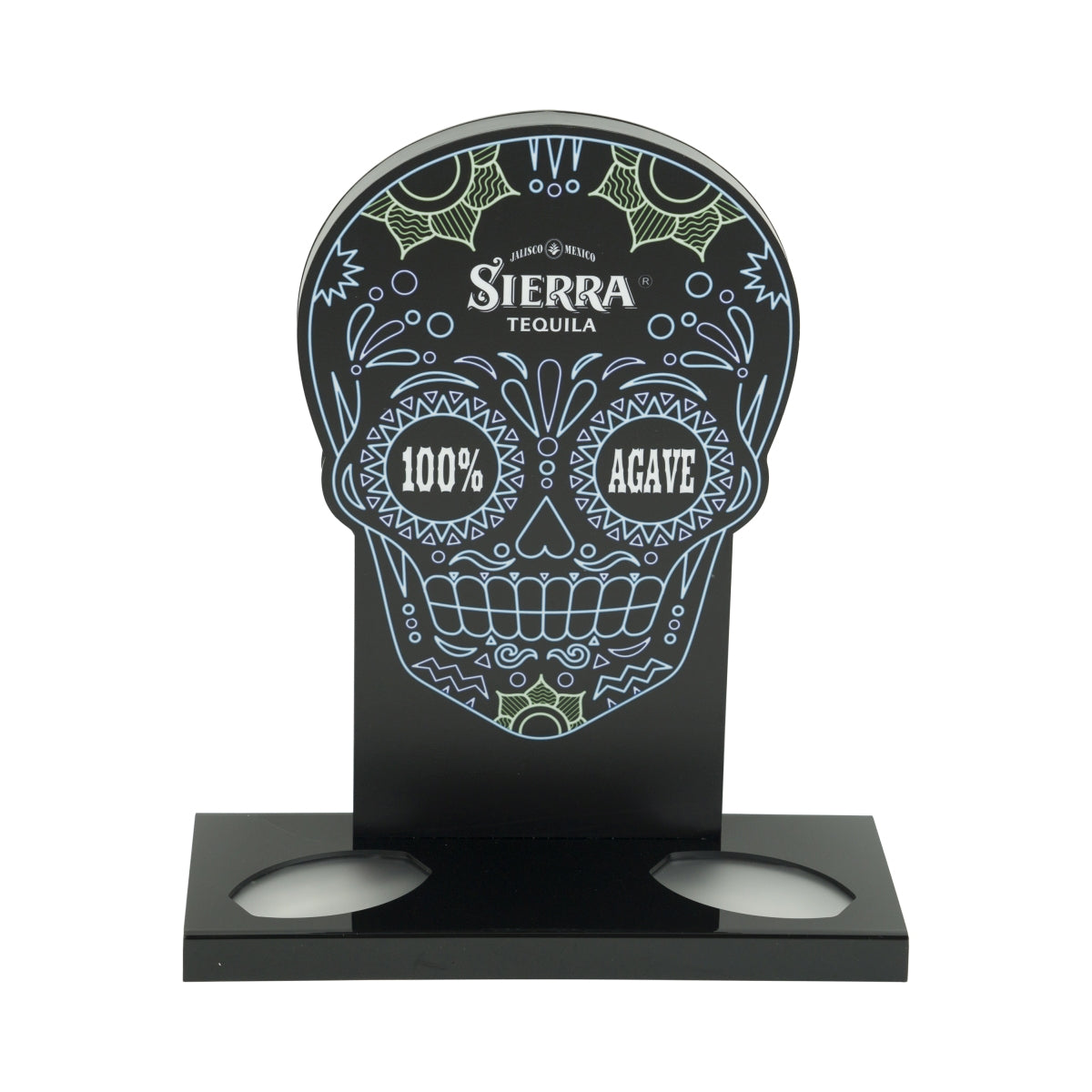 Sierra Tequila LED Glorifier per 2 bottiglie Insegna luminosa Pubblicità Teschio