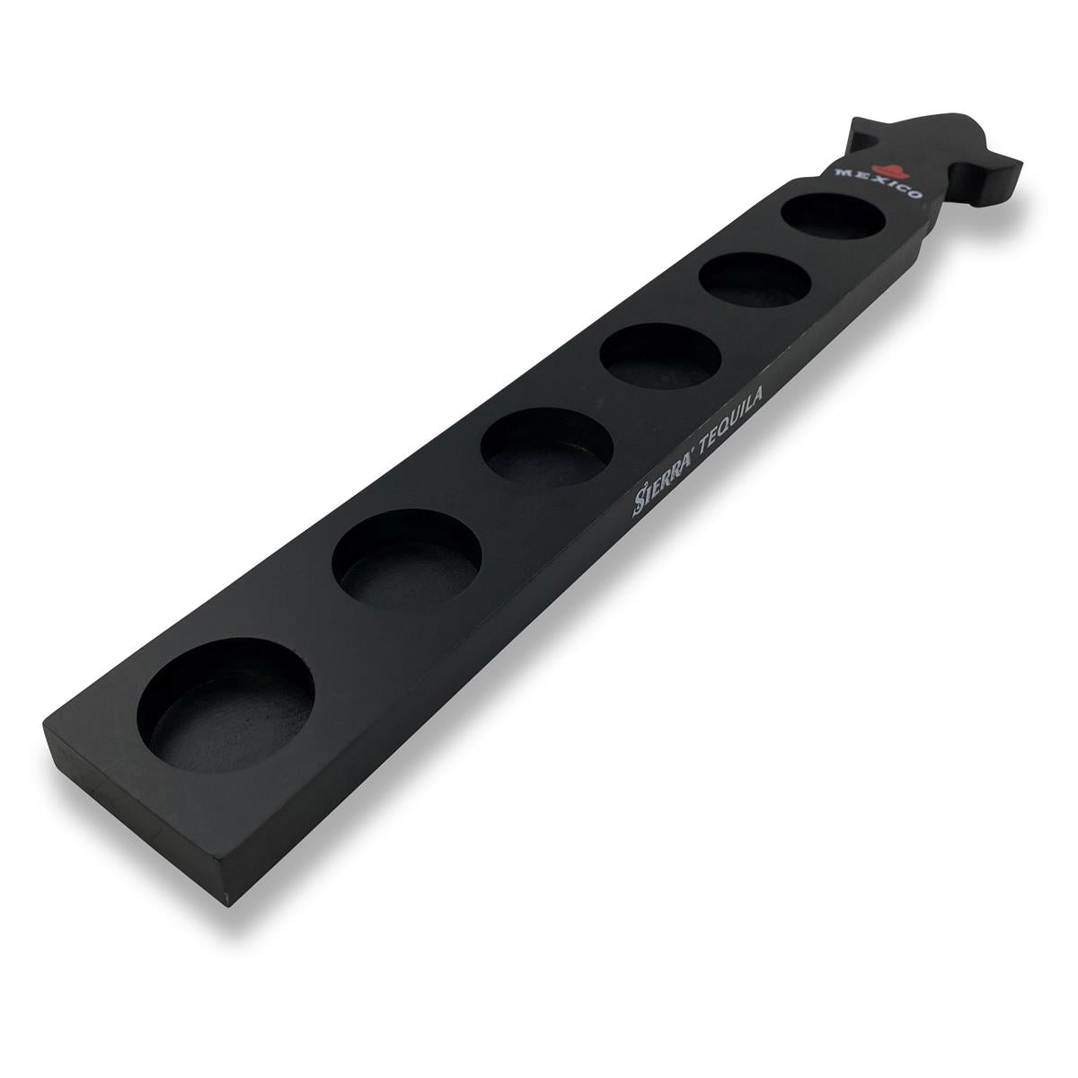 Sierra Tequila Shotmeter Vassoio da portata nero in vero legno – Vista 3