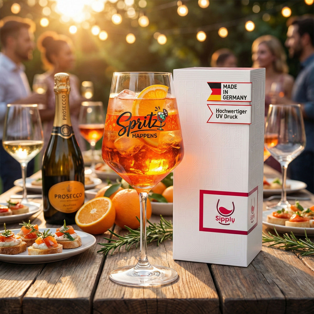 Bicchiere da aperitivo Sipply Summer Vibes con scritta Spritz Happens 0,5 l con effetto trasparenza – Vista 2
