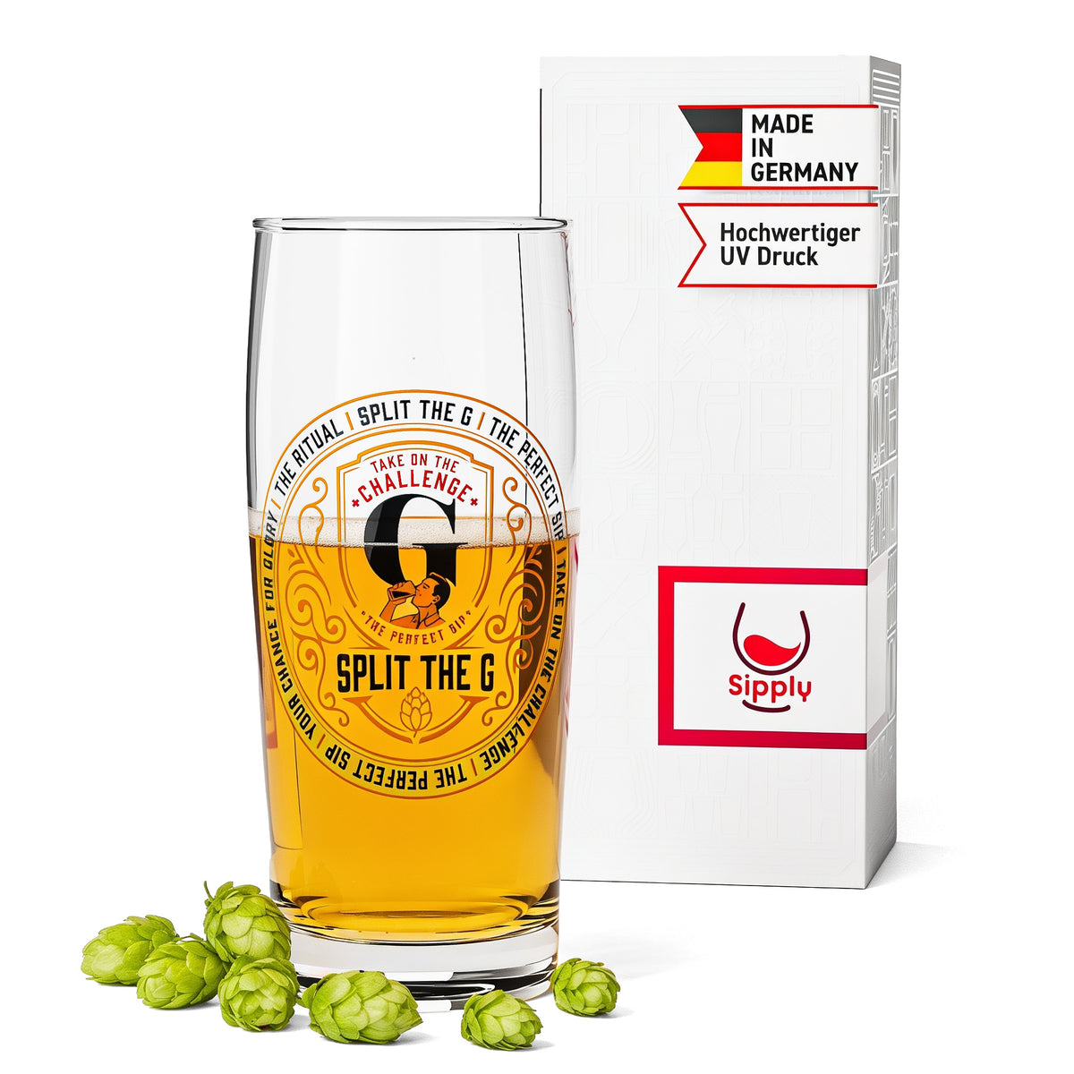 Bicchiere da birra Sipply SPLIT THE G The Perfect SIP Willibecher 0,5 l - La divertente tendenza dei social media