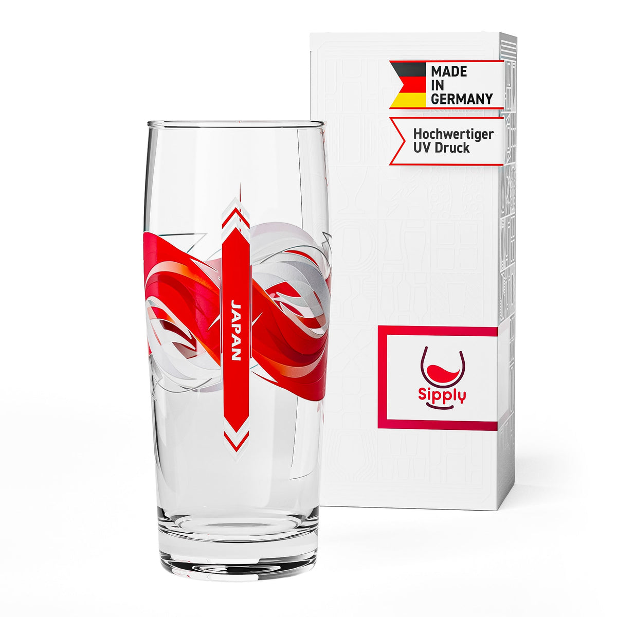 Sipply Bicchiere da Birra Willibecher 0,3l con la Bandiera del tuo Paese Giappone
