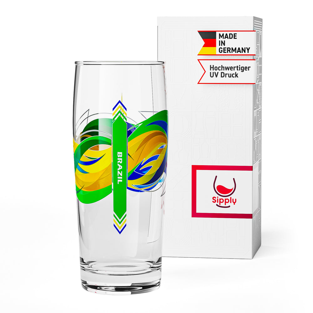 Bicchiere da birra Sipply Willibecher da 0,5 l con la bandiera del Brasile
