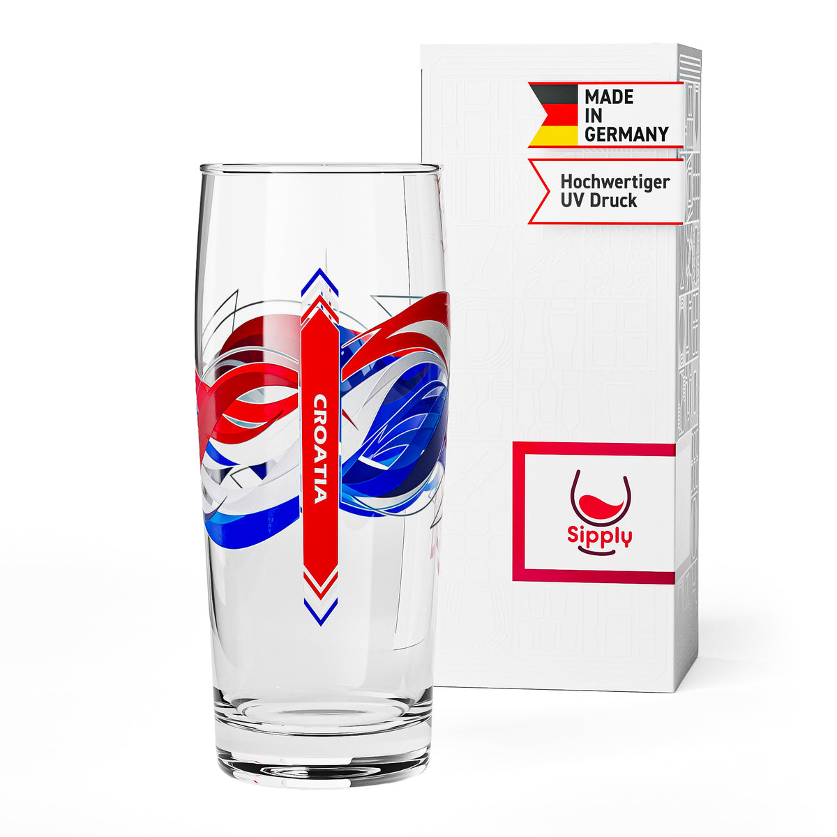 Bicchiere da birra Sipply Willibecher da 0,5 l con la bandiera della Croazia