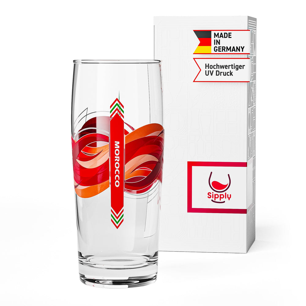 Sipply Bicchiere da Birra Willibecher 0,3l con la Bandiera del Marocco