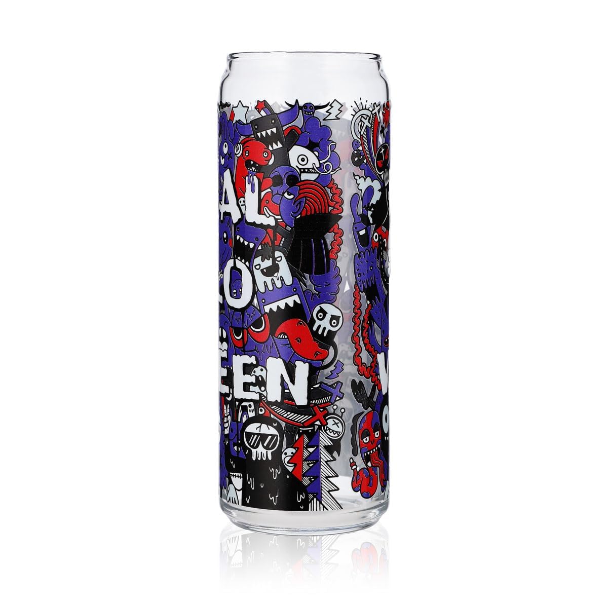 6x Sipply Bicchiere con motivo Halloween Doodle Viola come stampa UV Can Glass 370ml – Vista 4