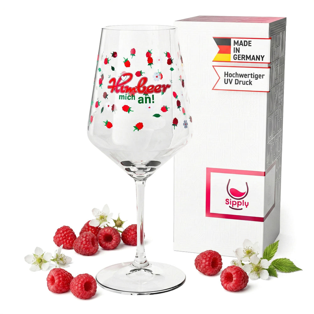 Bicchiere da vino Sipply con divertente scritta "Himbeer mich an" (Baciami) 0,5 l