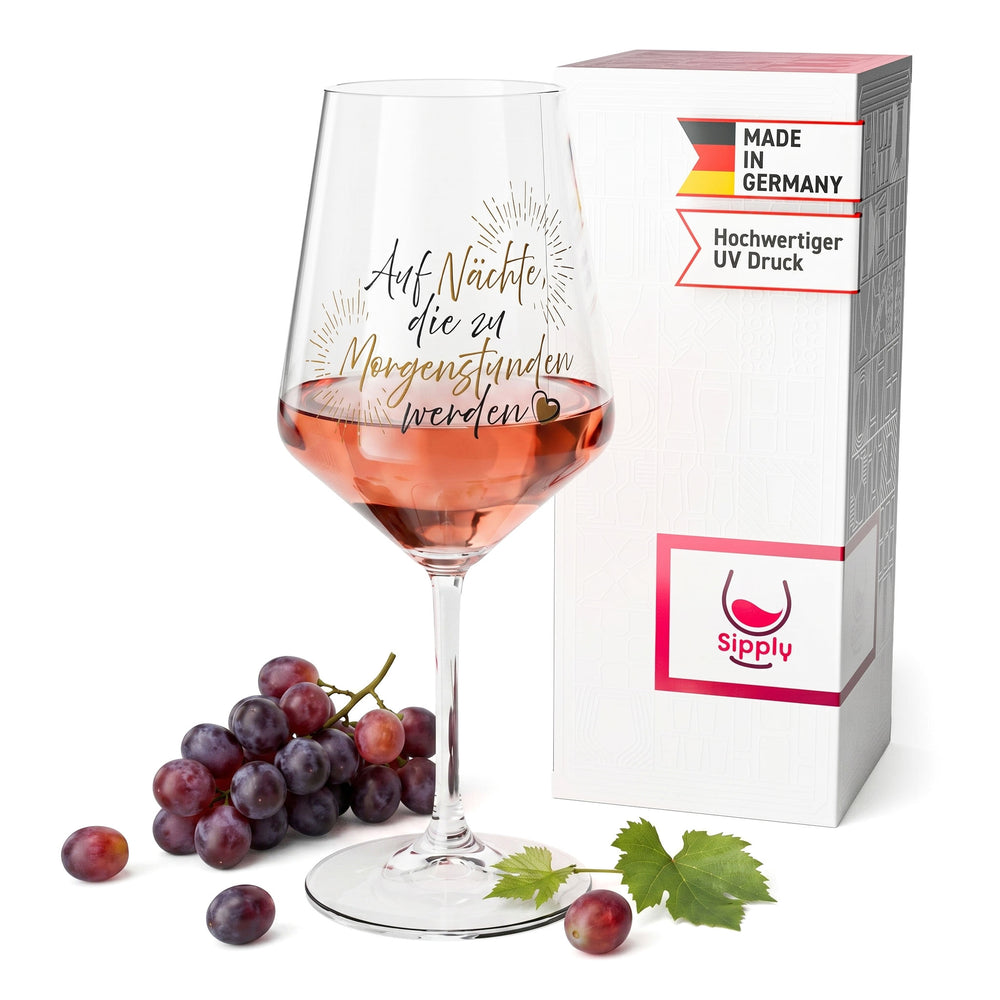 Bicchiere da vino Sipply con dedica «Alle notti che si trasformano in mattine» 0,5 l