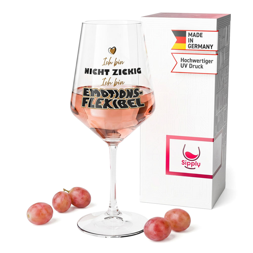 Bicchiere da vino Sipply con frase «Emotionsflexibel», 0,5 l