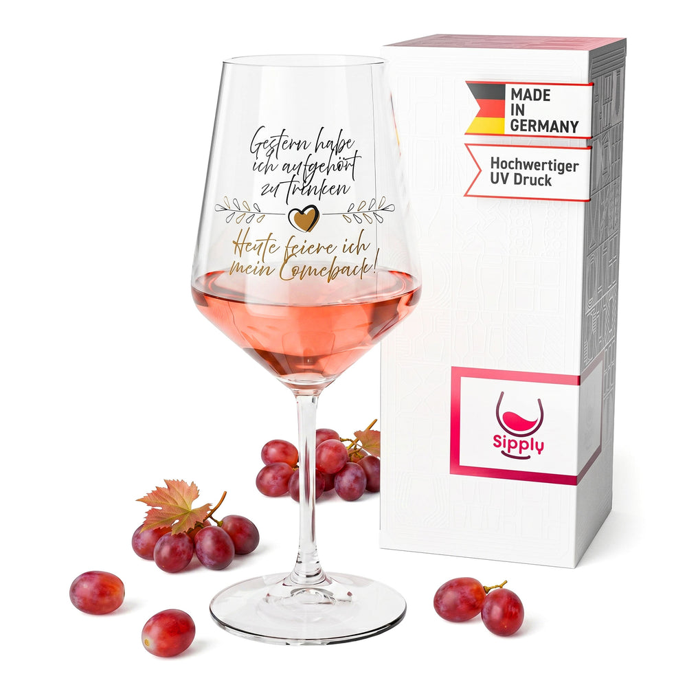 Bicchiere da vino Sipply con la scritta «Il mio grande ritorno!» 0,5 l