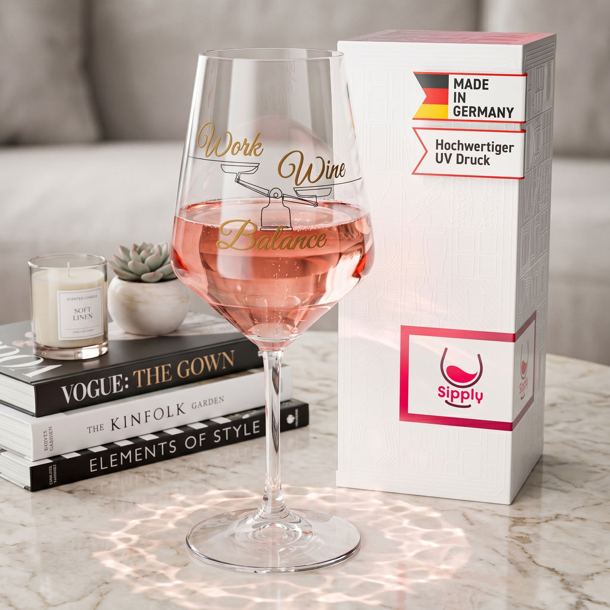 Bicchiere da vino Sipply con la scritta «Work Wine Balance», 0,5 l – Vista 3