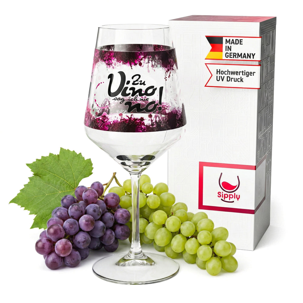 Bicchiere da vino Sipply con scritta "Zu Vino sag ich nie no!" (Non dico mai no al vino!) 0,5 l