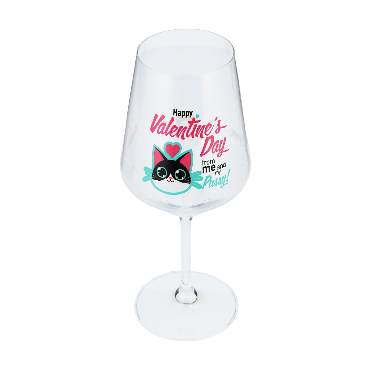 Bicchiere da vino Sipply per San Valentino con gatto + scritta "Happy Valentines Day" Regalo 0,5 l – Vista 9