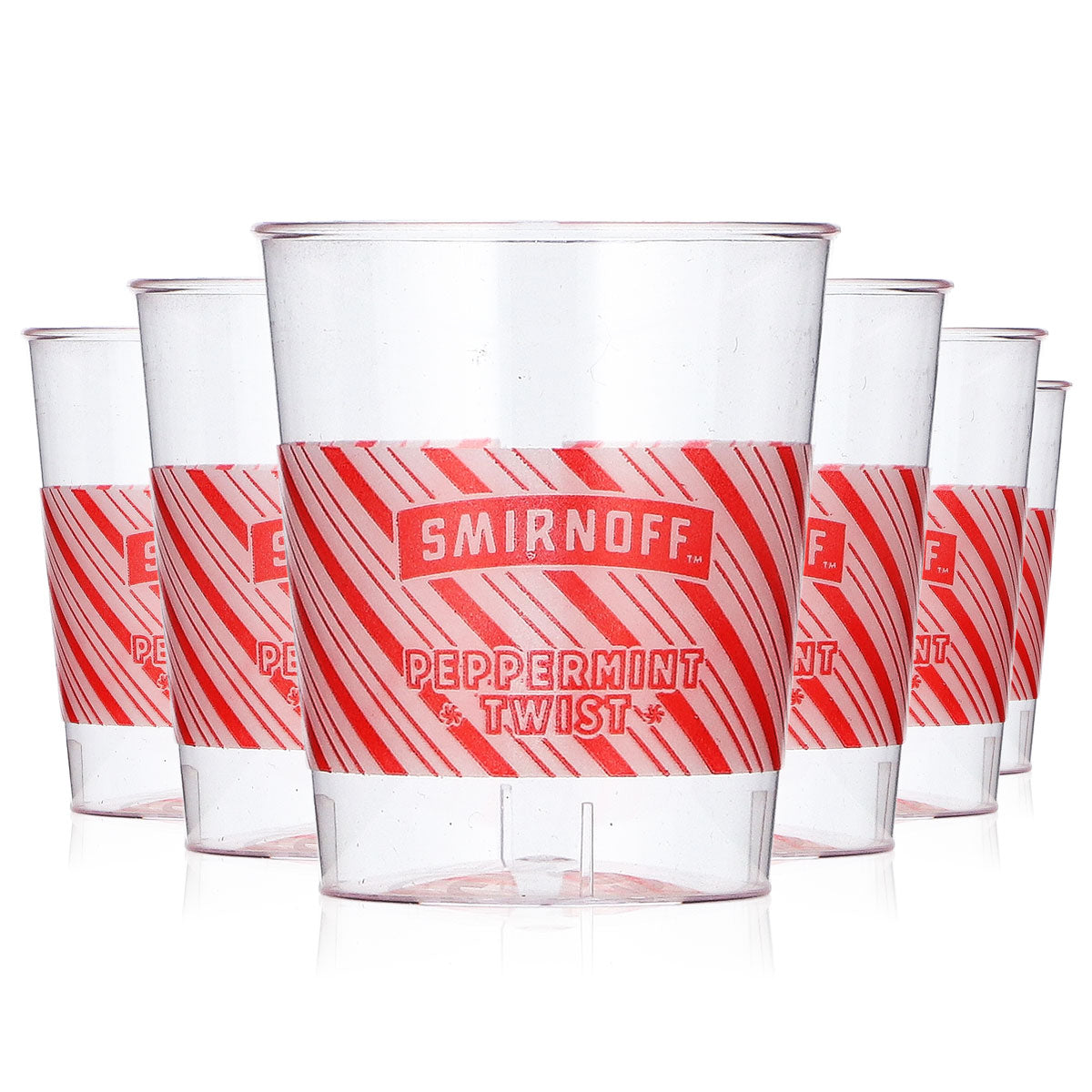 Bicchieri da vodka Smirnoff, confezione da 50 pezzi, 0,02 l, Peppermint Twist, bicchieri monouso in plastica