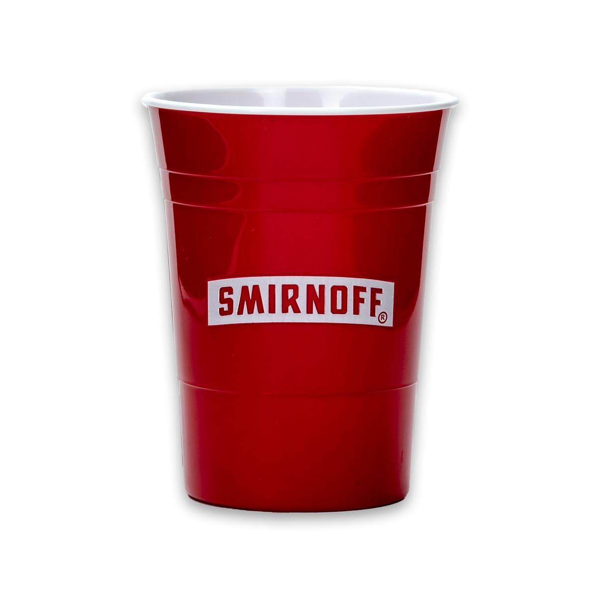 Bicchiere riutilizzabile Smirnoff Vodka Bicchiere da festa Bicchiere rosso – Vista 2
