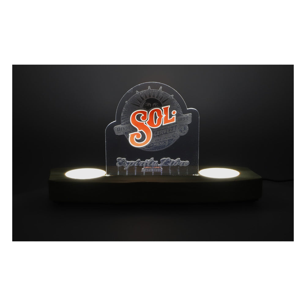 Sol Bier LED Glorifier Insegna luminosa Pubblicità luminosa Legno incl. alimentatore