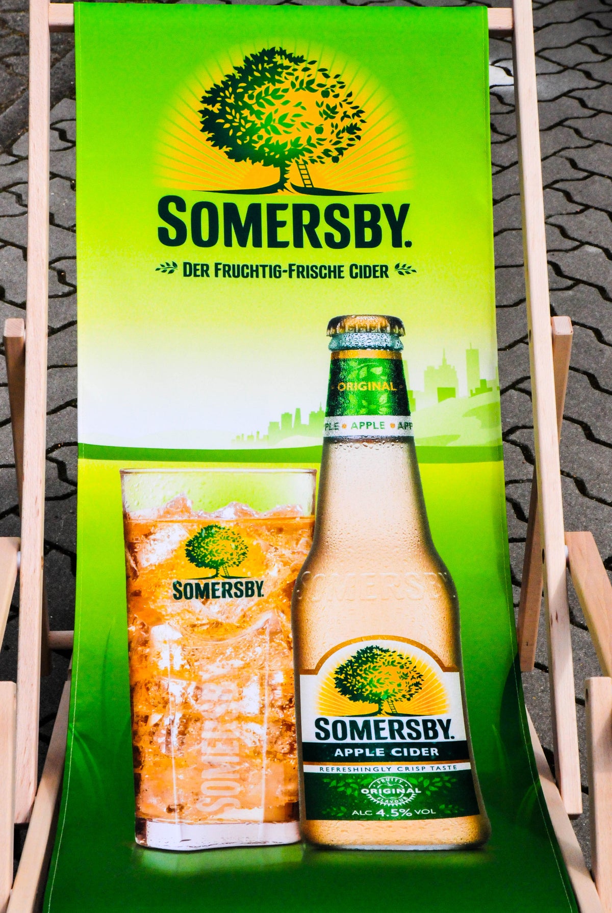 Somersby Cider Sedia a sdraio Sedia da spiaggia Sedia pieghevole in legno di faggio – Vista 2
