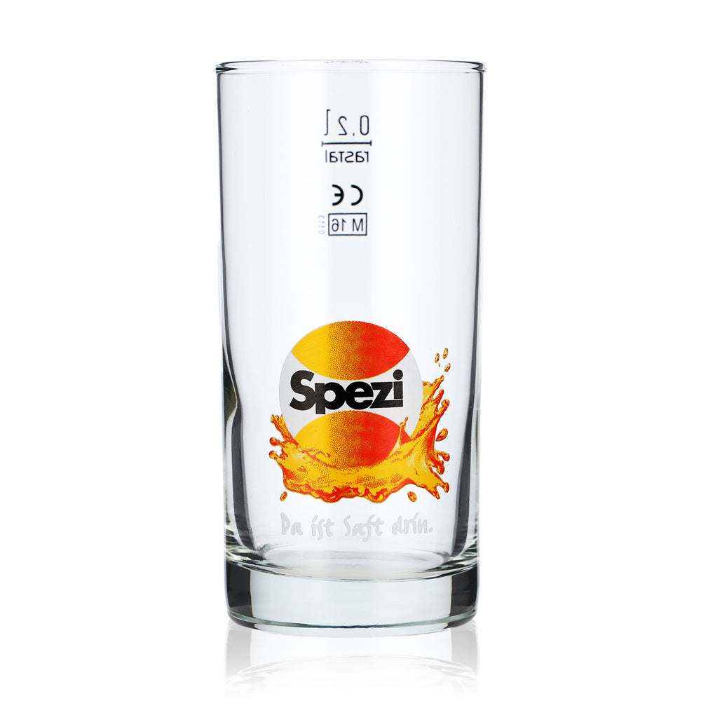 Bicchiere per bibite Spezi da 0,2 l, bicchiere da long drink “Da ist Saft drin”, bicchiere da cocktail Rastal LDG