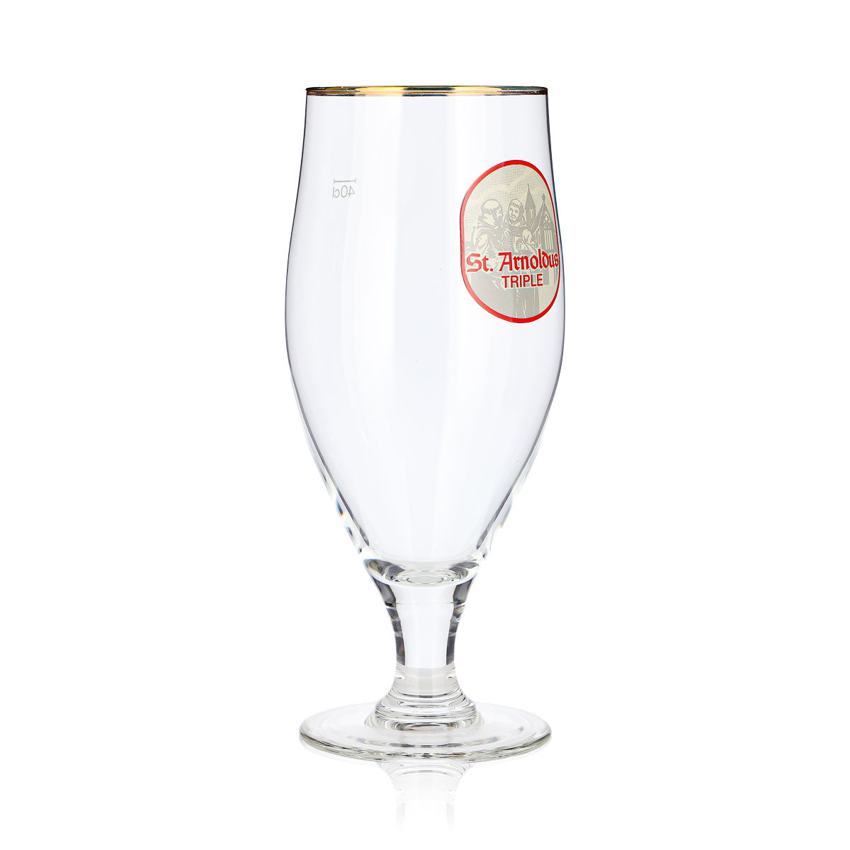Bicchiere da birra St. Arnoldus da 0,4 l, a forma di tulipano, con bordo triplo dorato – Vista 3