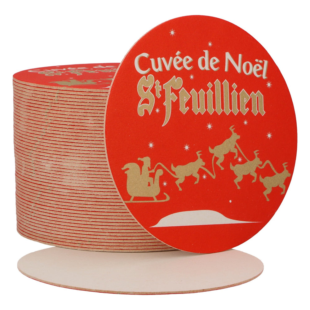 St. Feuillen Birra Sottobicchiere nuovo Carta rosso Coaster Sottobicchiere per bicchieri