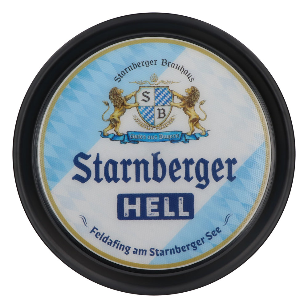 Vassoio per birra Starnberger Brauhaus, 37 cm, fondo gommato, nuovo, in plastica nera