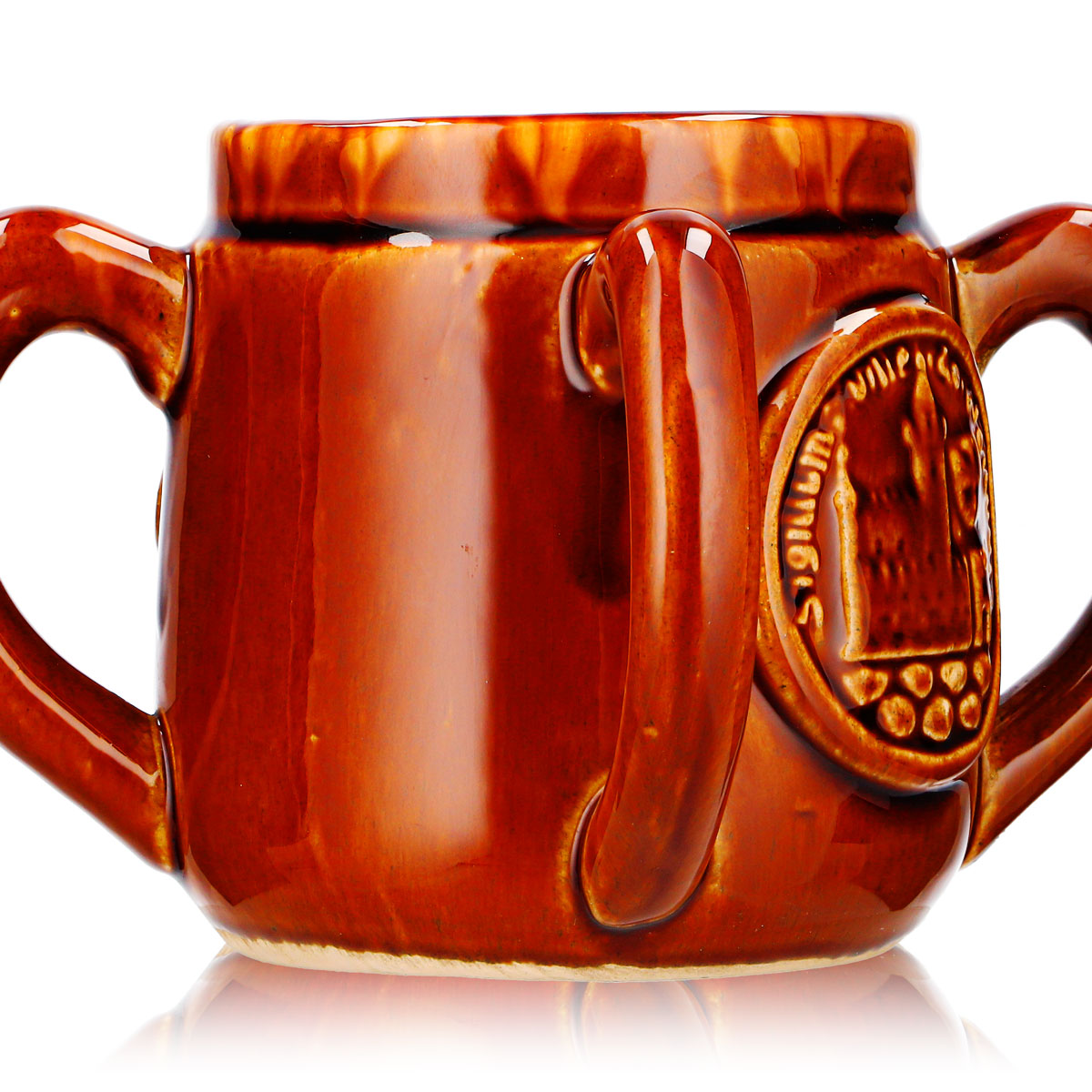 Bicchiere da birra Steinlager, boccale di terracotta, boccale da birra, boccale da 0,43 l, quattro manici, CRF, terracotta – Vista 3