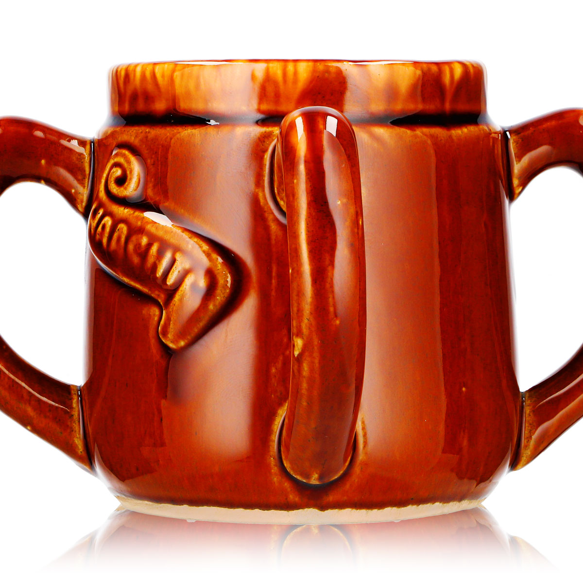 Bicchiere da birra Steinlager, boccale di terracotta, boccale da birra, boccale da 0,43 l, quattro manici, CRF, terracotta – Vista 4